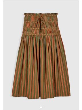 Maria de la Orden Serena orange & green smocked skirt 34